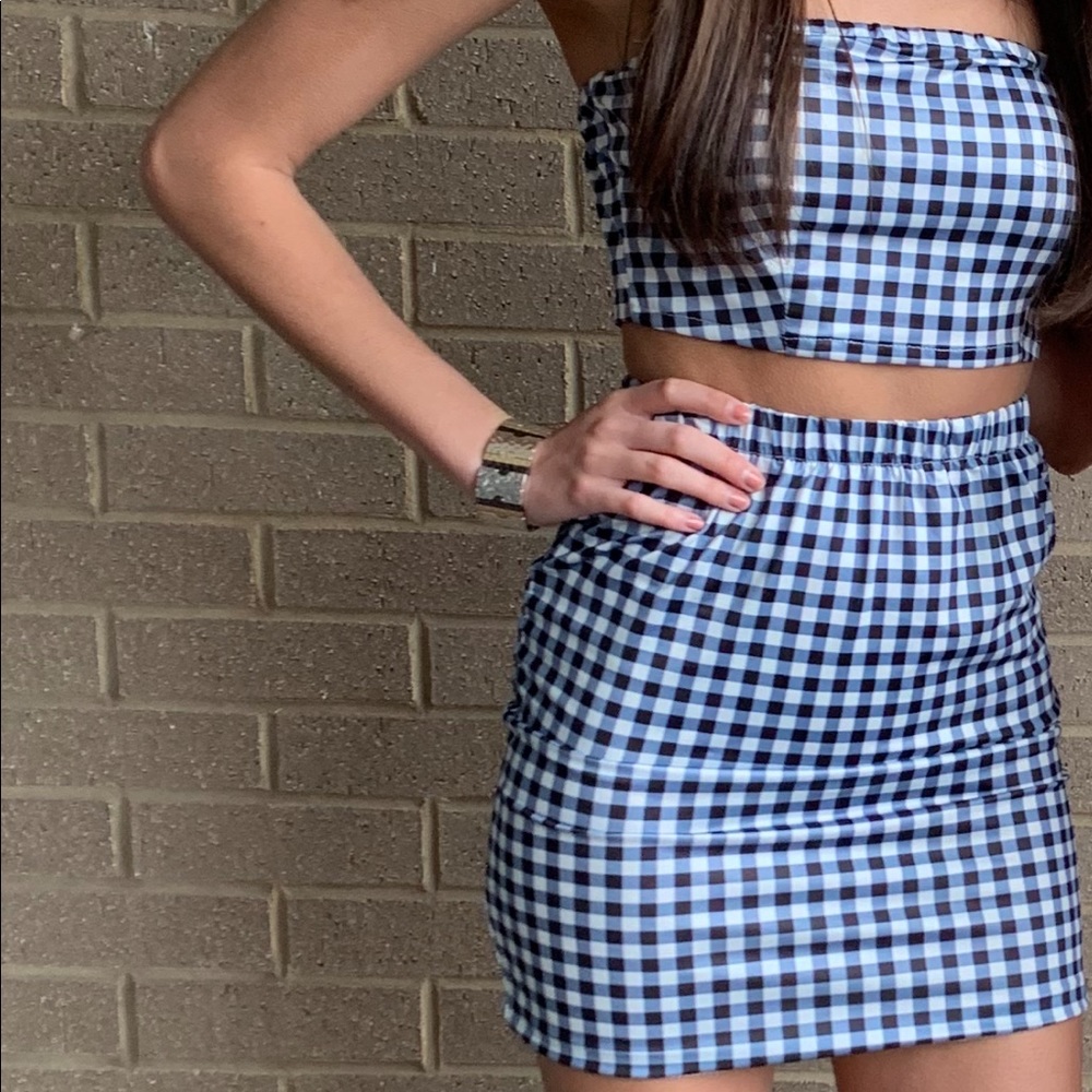 Two Piece Checkered Dress/Set Size Small